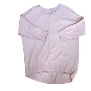 Jigsaw Soft Blush Pink Cozy Soft Lambswool Blend‎ Sweater Button Back Sz L